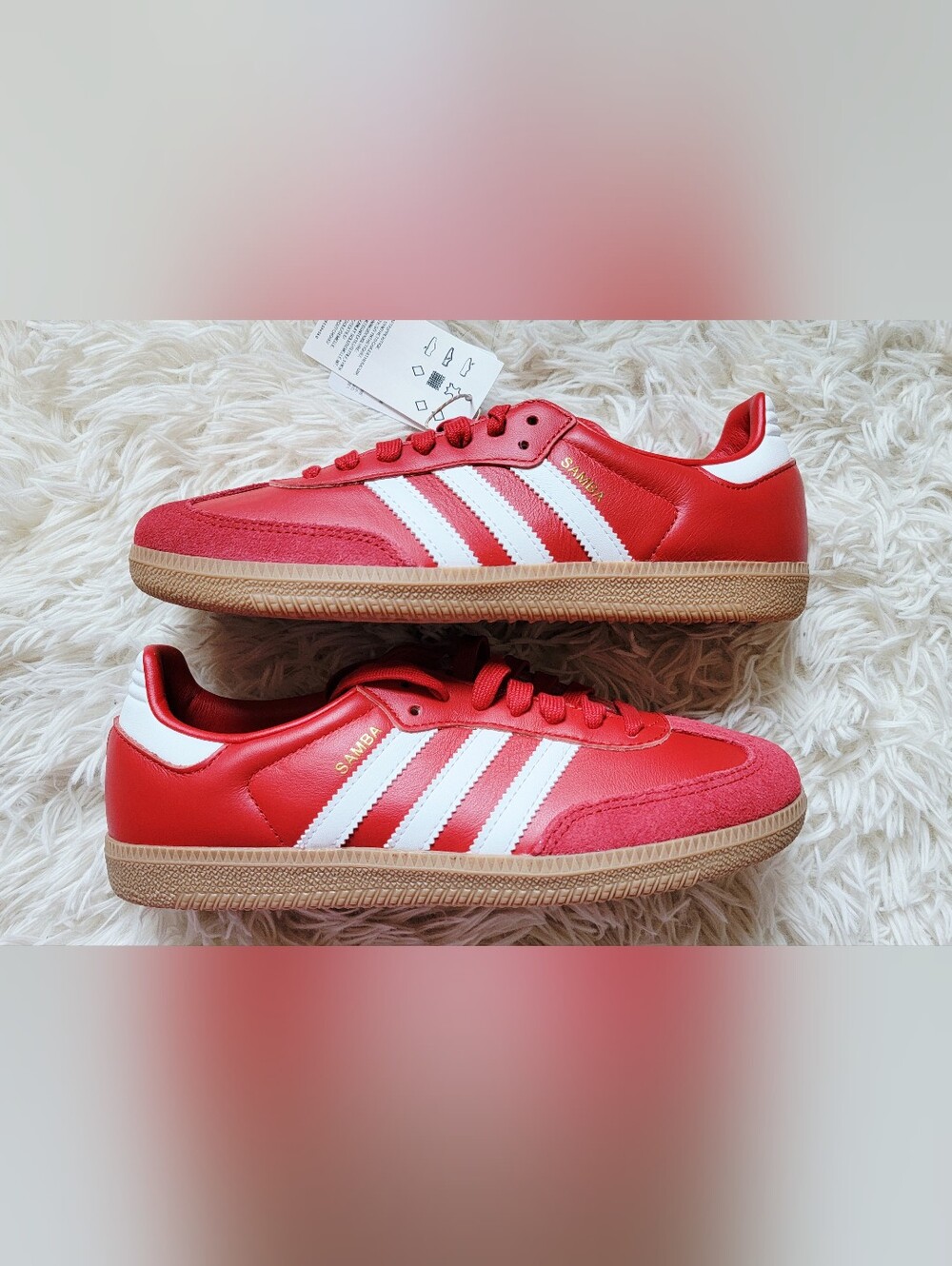 NIB Adidas Samba Women's Sneakers - Red/White Sz 7